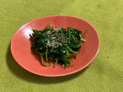 うちのおかず　麺つゆで　三つ葉のお浸し